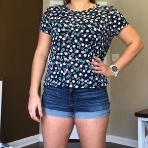 Alfred Dunner size medium navy blue blouse